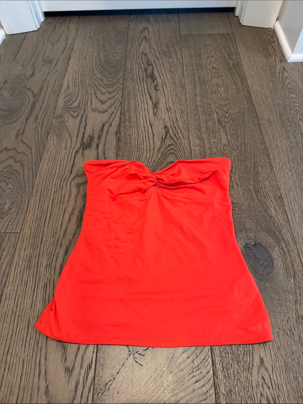 Aritzia Strapless Twist Front Tank Top - Bright Red